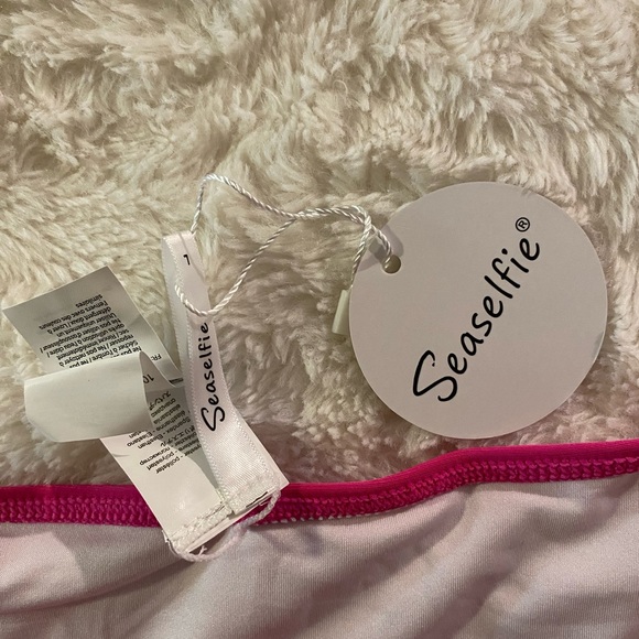 Seaselfie Solid Pink Low-Waist Bikini Set Sexy High Cut Swimsuits Beachwear - Picture 6 of 7